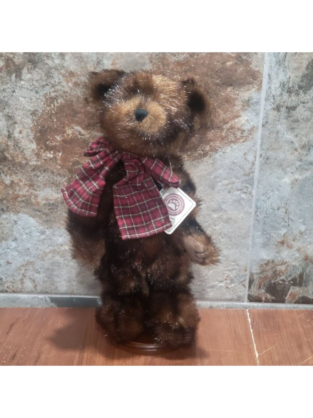 Boyds Bear Sable B. Bearsdale 14 Inch Plush Stuffed Animal Plaid Bow Tagged